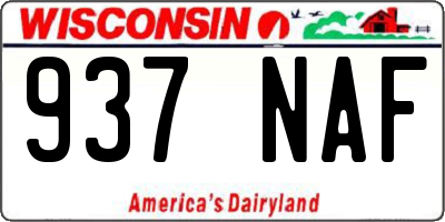WI license plate 937NAF