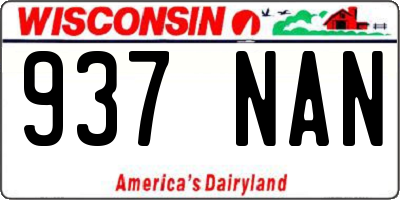 WI license plate 937NAN