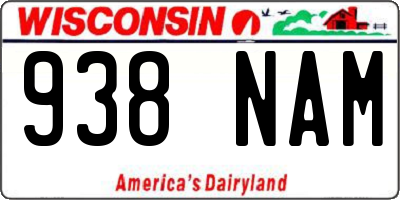 WI license plate 938NAM