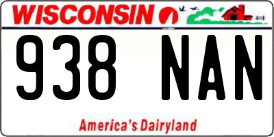WI license plate 938NAN