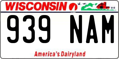 WI license plate 939NAM