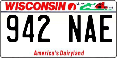 WI license plate 942NAE