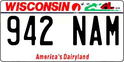 WI license plate 942NAM