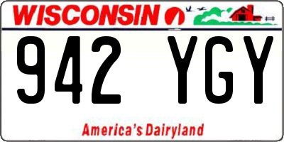 WI license plate 942YGY