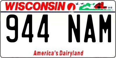 WI license plate 944NAM