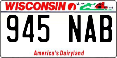 WI license plate 945NAB