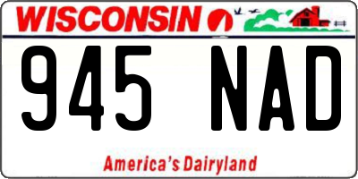 WI license plate 945NAD