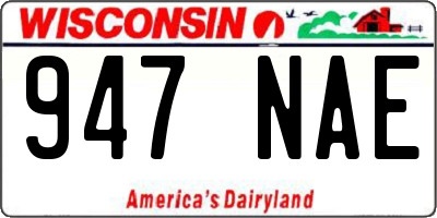 WI license plate 947NAE