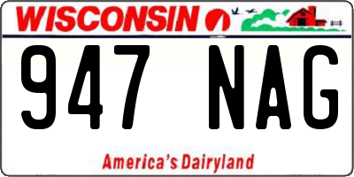 WI license plate 947NAG