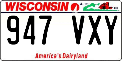 WI license plate 947VXY