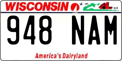 WI license plate 948NAM