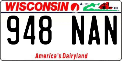 WI license plate 948NAN