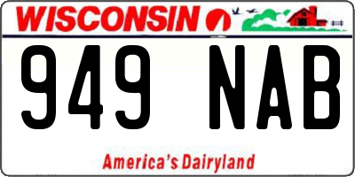 WI license plate 949NAB