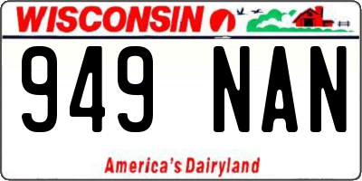 WI license plate 949NAN