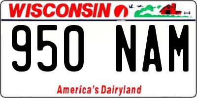 WI license plate 950NAM