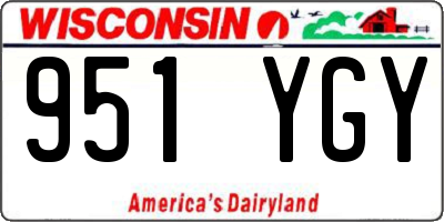 WI license plate 951YGY
