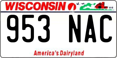 WI license plate 953NAC