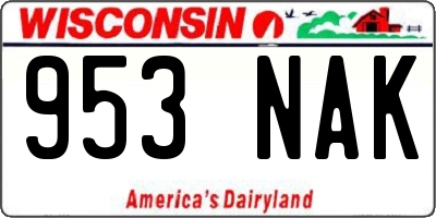 WI license plate 953NAK