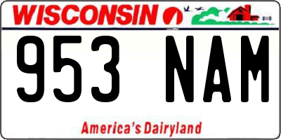 WI license plate 953NAM