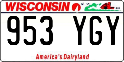 WI license plate 953YGY