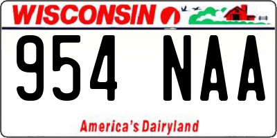 WI license plate 954NAA