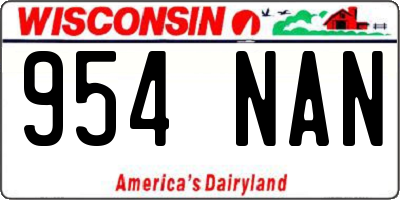 WI license plate 954NAN