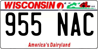 WI license plate 955NAC