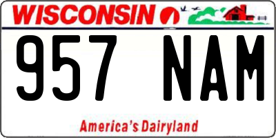 WI license plate 957NAM