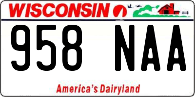 WI license plate 958NAA