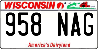 WI license plate 958NAG