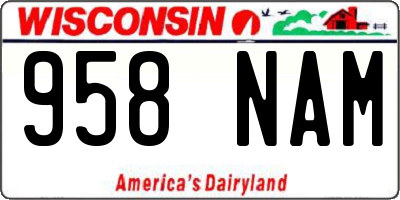 WI license plate 958NAM