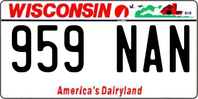 WI license plate 959NAN