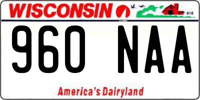 WI license plate 960NAA