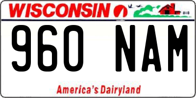 WI license plate 960NAM