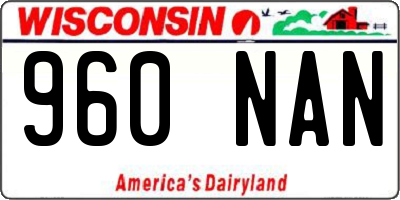 WI license plate 960NAN