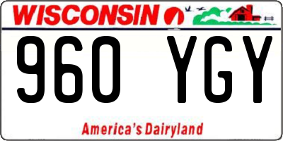 WI license plate 960YGY