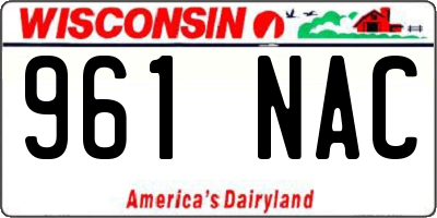WI license plate 961NAC