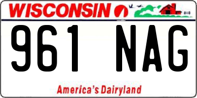 WI license plate 961NAG