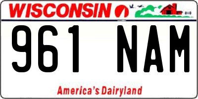 WI license plate 961NAM