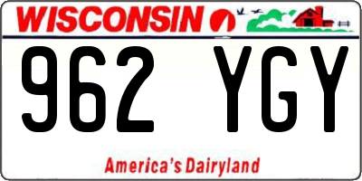 WI license plate 962YGY