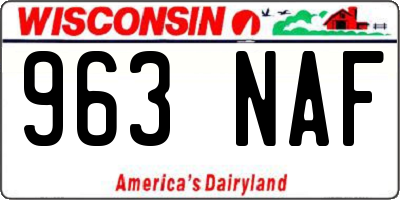 WI license plate 963NAF