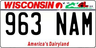 WI license plate 963NAM
