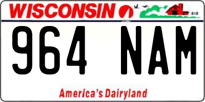 WI license plate 964NAM