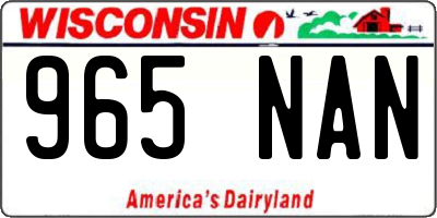 WI license plate 965NAN