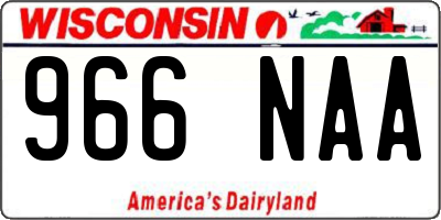WI license plate 966NAA