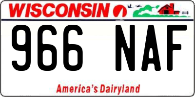 WI license plate 966NAF