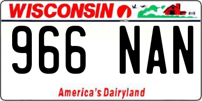 WI license plate 966NAN