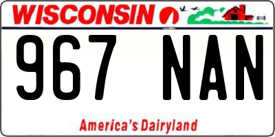 WI license plate 967NAN