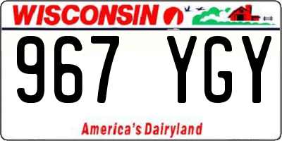 WI license plate 967YGY
