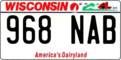 WI license plate 968NAB